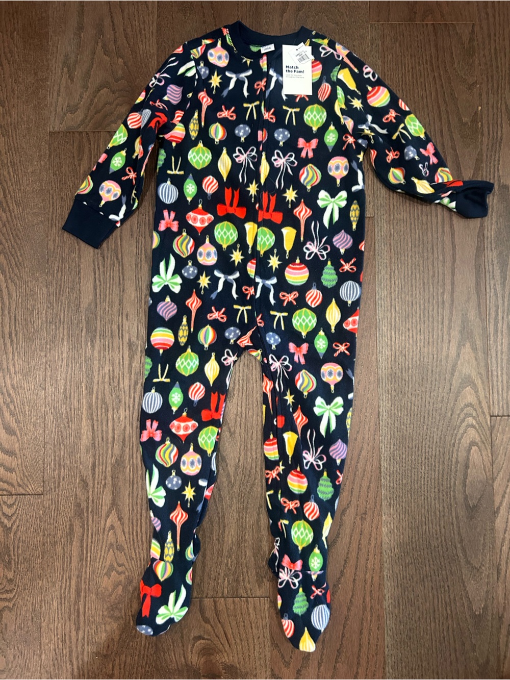 NWT Old Navy Size 3T Christmas Ornament Flecee One Piece Pyjamas